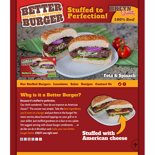 Mr. Pierogi's Better Burger website UI/UX